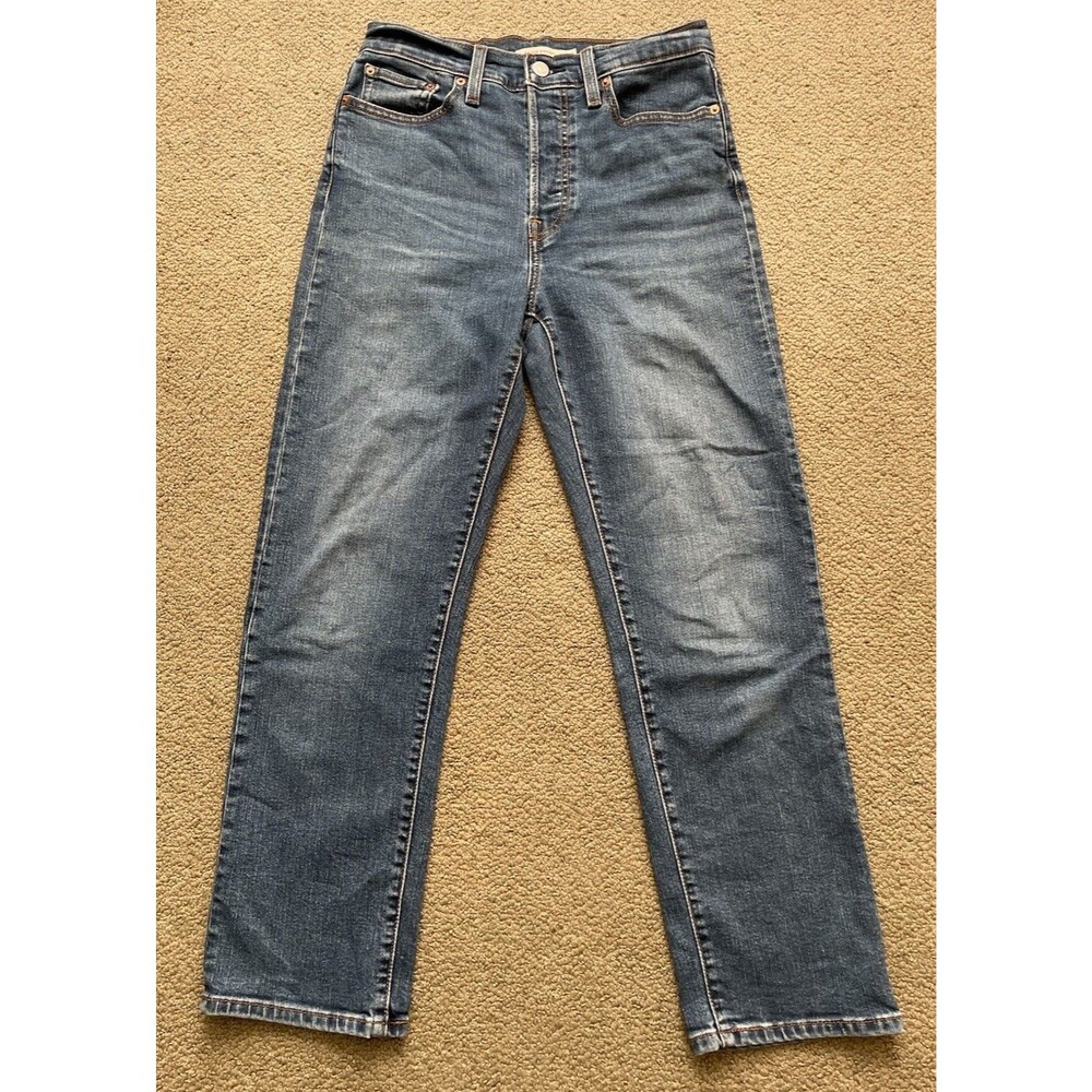 Levis Wedgie Straight Jeans Womens 28x27 Medium Wash Blue